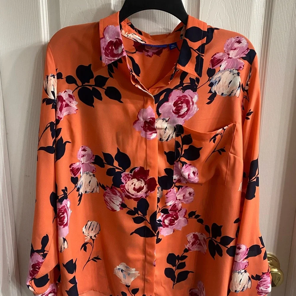 Apt. 9 Orange Floral Women's Top - Picture 1 of 5